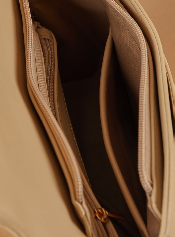 CODE Solid Shoulder Bag with Scarf