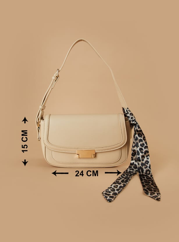CODE Solid Shoulder Bag with Scarf