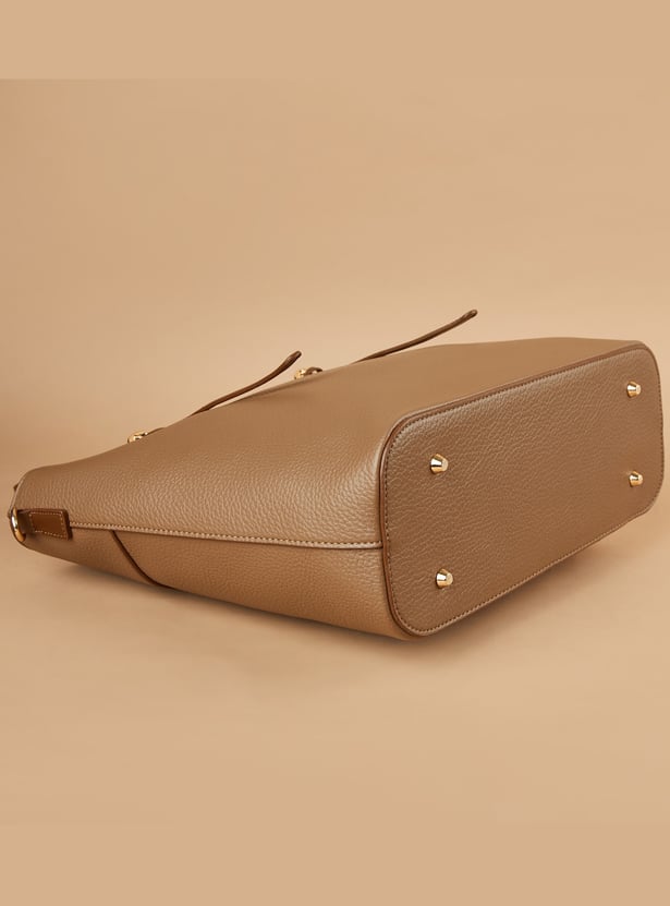 CODE Textured Shoulder Bag with Pouch