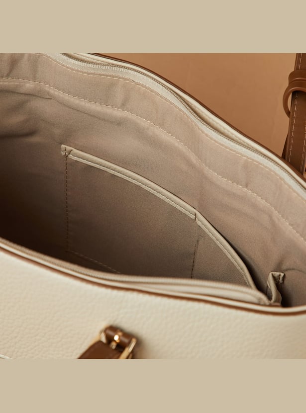 CODE Textured Shoulder Bag with Pouch