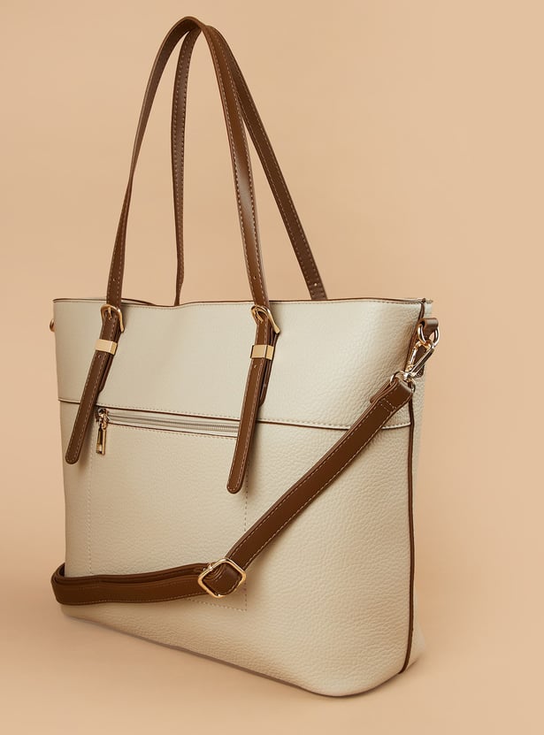 CODE Textured Shoulder Bag with Pouch