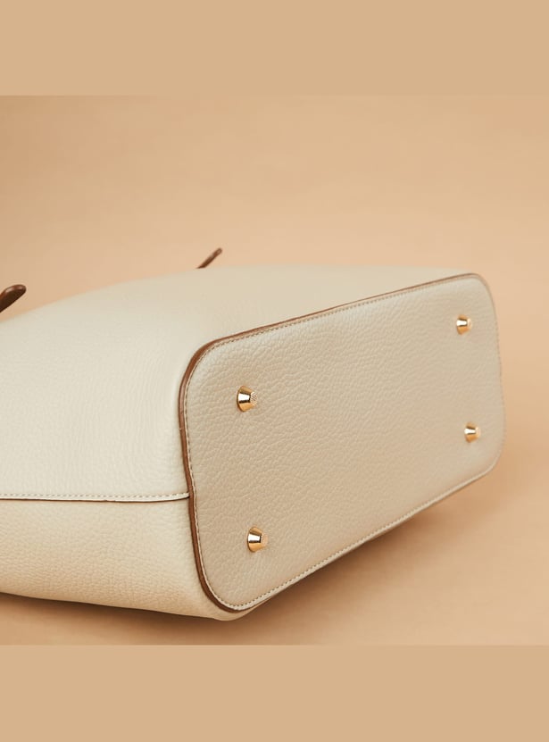 CODE Textured Shoulder Bag with Pouch