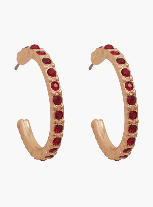 TONIQ Embellished Hoop Earrings - Pack of 3