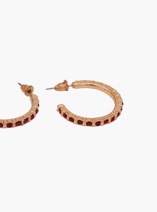 TONIQ Embellished Hoop Earrings - Pack of 3