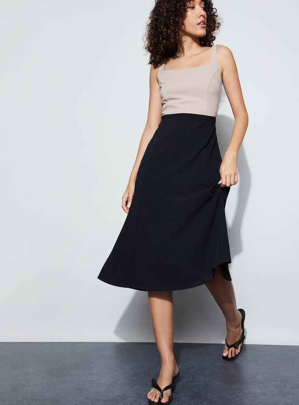 CODE Colourblocked A-line Dress
