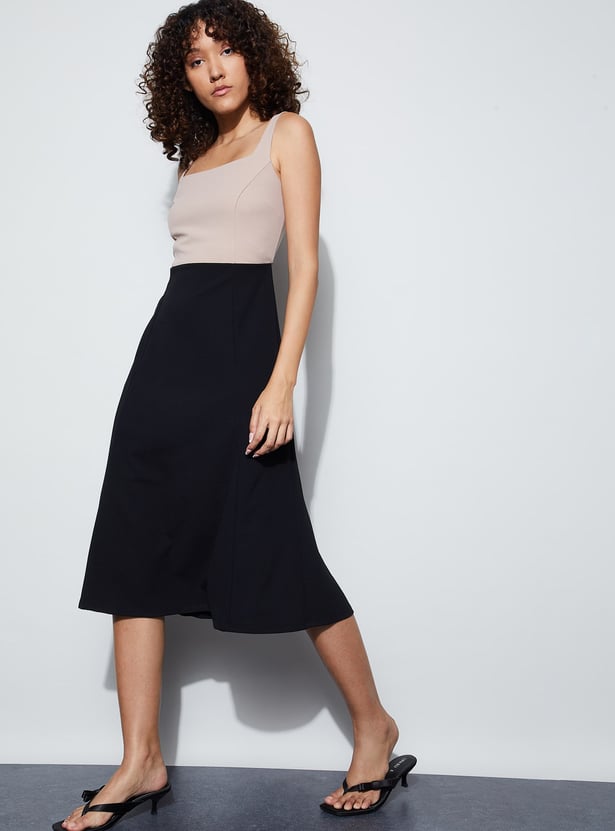 CODE Colourblocked A-line Dress