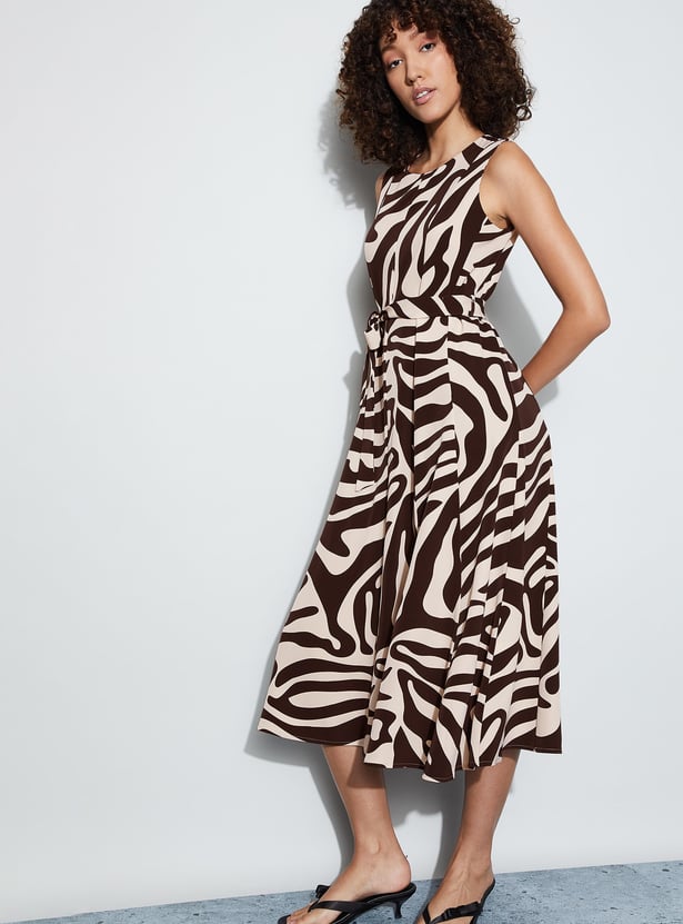CODE Animal Print Midi Dress