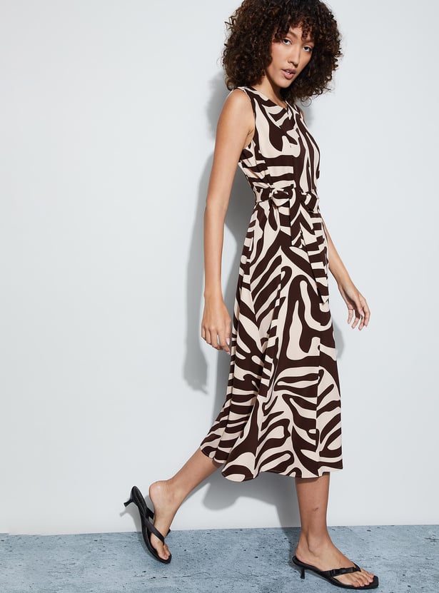 CODE Animal Print Midi Dress