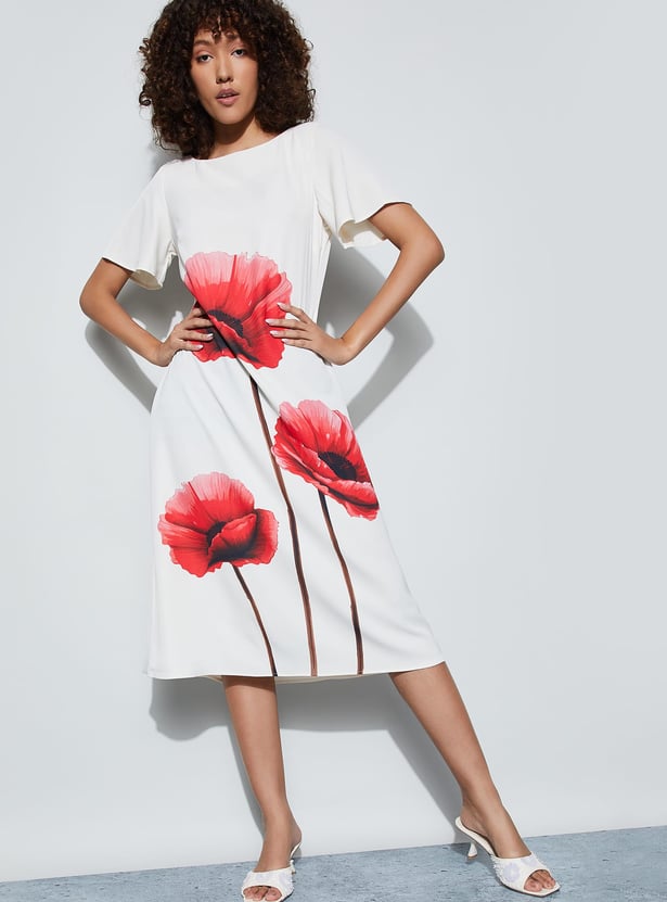 CODE Floral Print Midi Dress