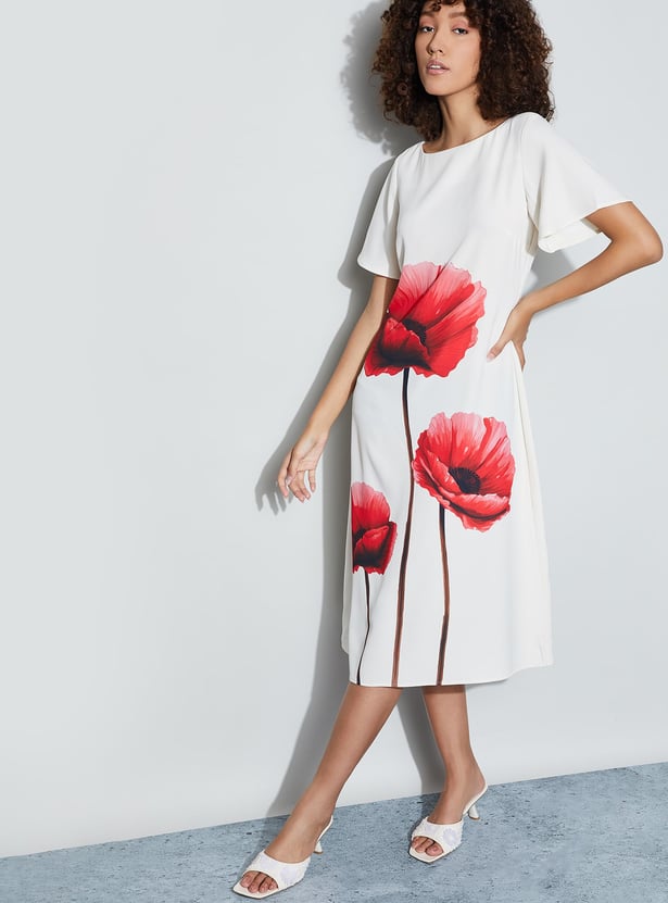 CODE Floral Print Midi Dress