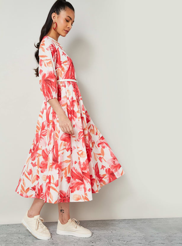 COLOUR ME Floral Print A-line Dress