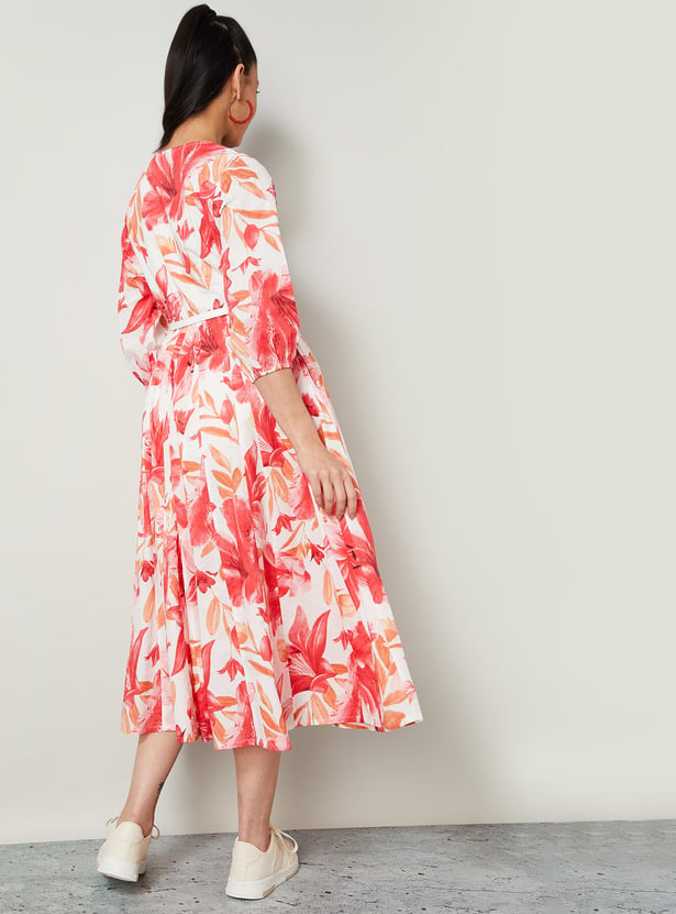 COLOUR ME Floral Print A-line Dress