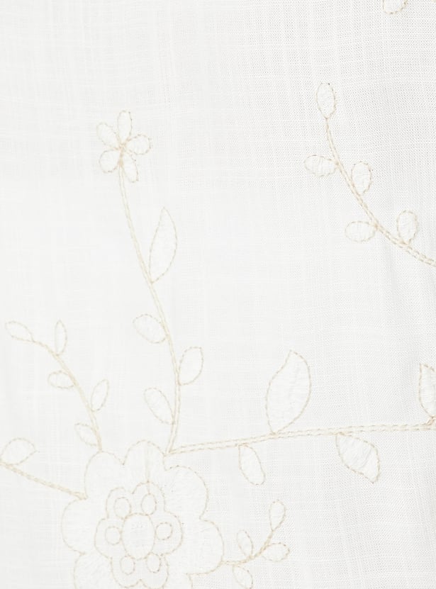 COLOUR ME Embroidered Peplum Top
