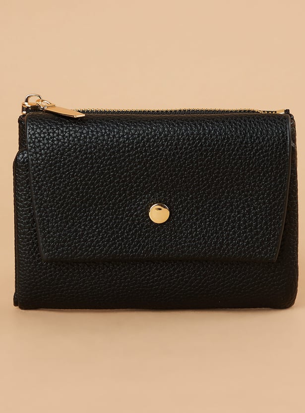 GINGER Textured Tri-Fold Wallet