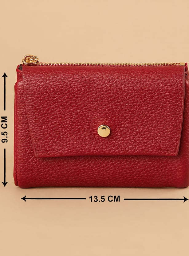 GINGER Textured Tri-Fold Wallet