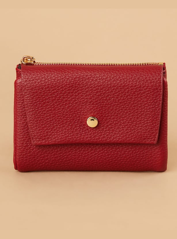 GINGER Textured Tri-Fold Wallet