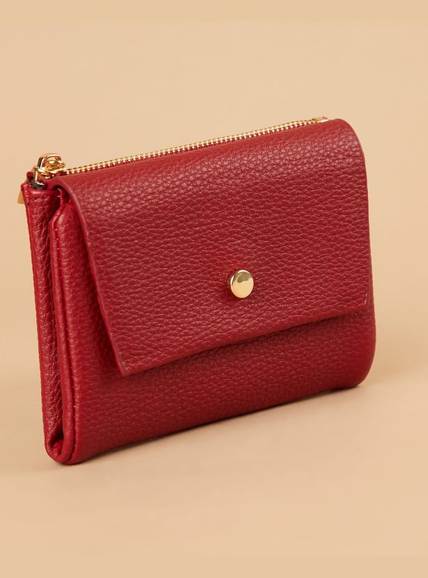 GINGER Textured Tri-Fold Wallet