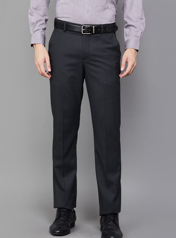 LOUIS PHILIPPE Textured Slim Fit Formal Trouser