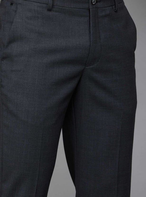 LOUIS PHILIPPE Textured Slim Fit Formal Trouser