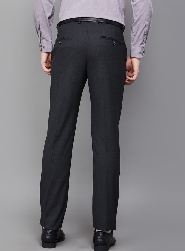 LOUIS PHILIPPE Textured Slim Fit Formal Trouser