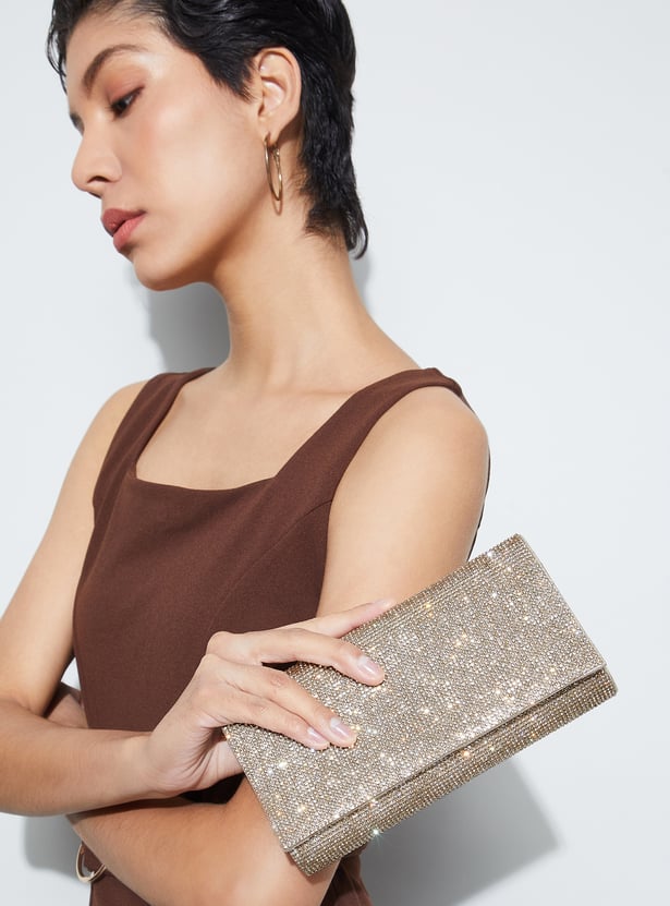 CODE Embellished Envelope Clutch