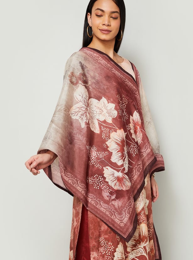 MELANGE Floral Print Straight Kurta Set
