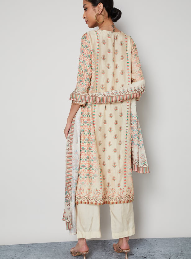 MELANGE Printed Straight Kurta Set