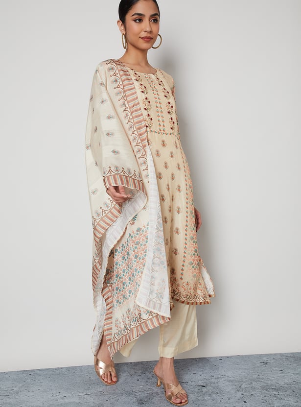 MELANGE Printed Straight Kurta Set