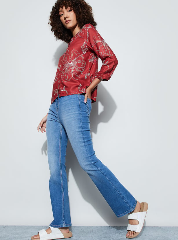 FAME FOREVER Washed Bootcut Jeans