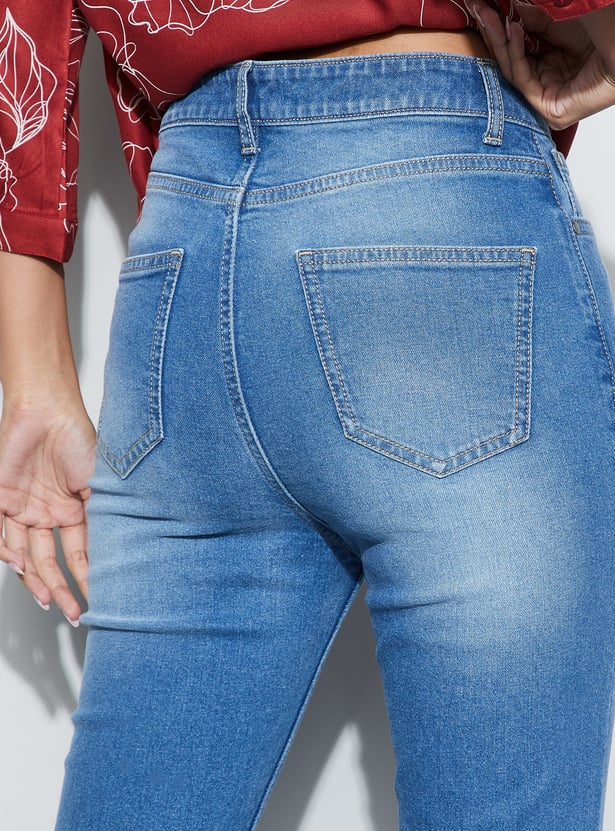 FAME FOREVER Washed Bootcut Jeans