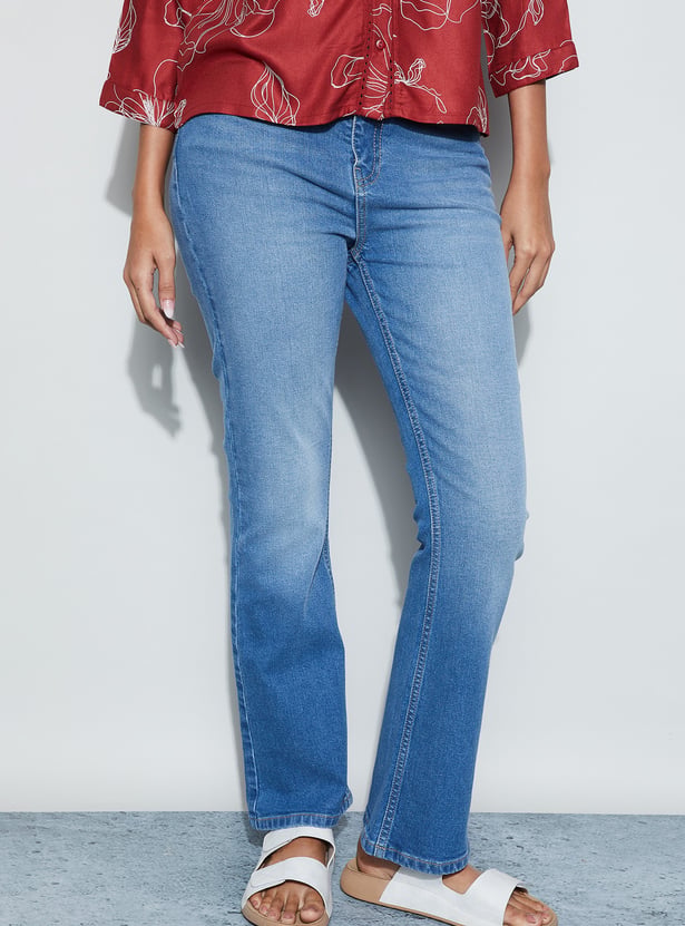 FAME FOREVER Washed Bootcut Jeans