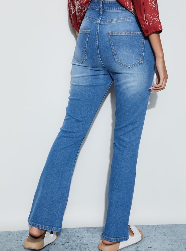 FAME FOREVER Washed Bootcut Jeans