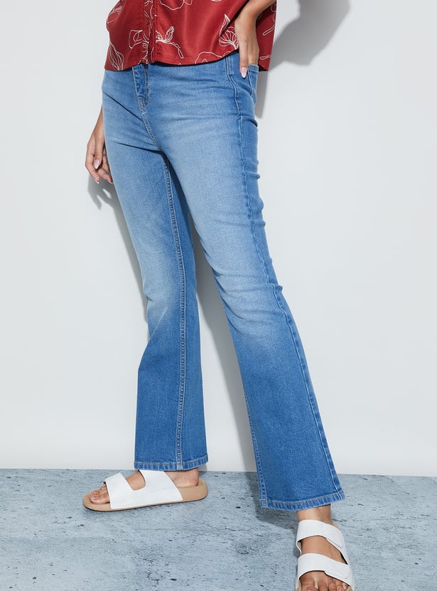 FAME FOREVER Washed Bootcut Jeans