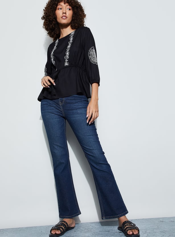 FAME FOREVER Washed Bootcut Jeans