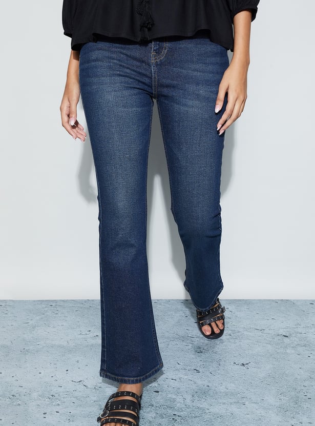 FAME FOREVER Washed Bootcut Jeans
