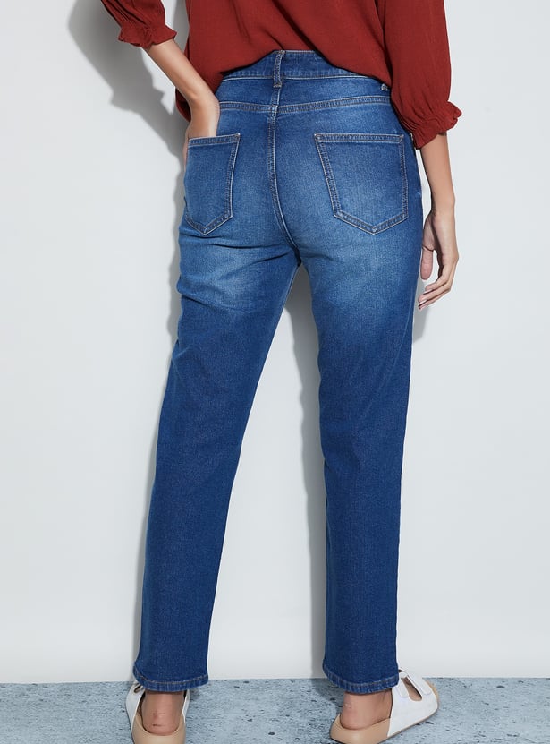 FAME FOREVER Stonewashed Straight Fit Jeans