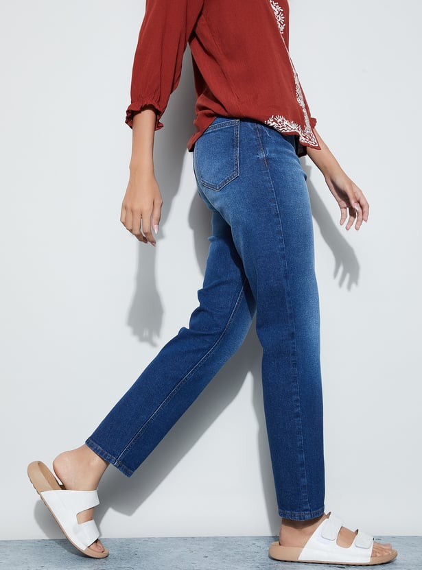 FAME FOREVER Stonewashed Straight Fit Jeans