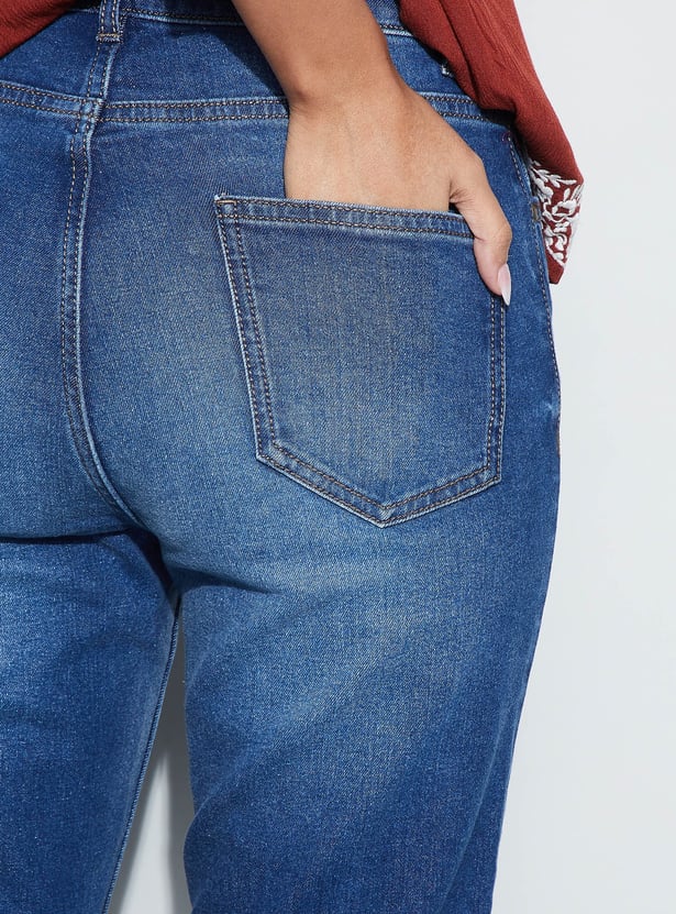 FAME FOREVER Stonewashed Straight Fit Jeans