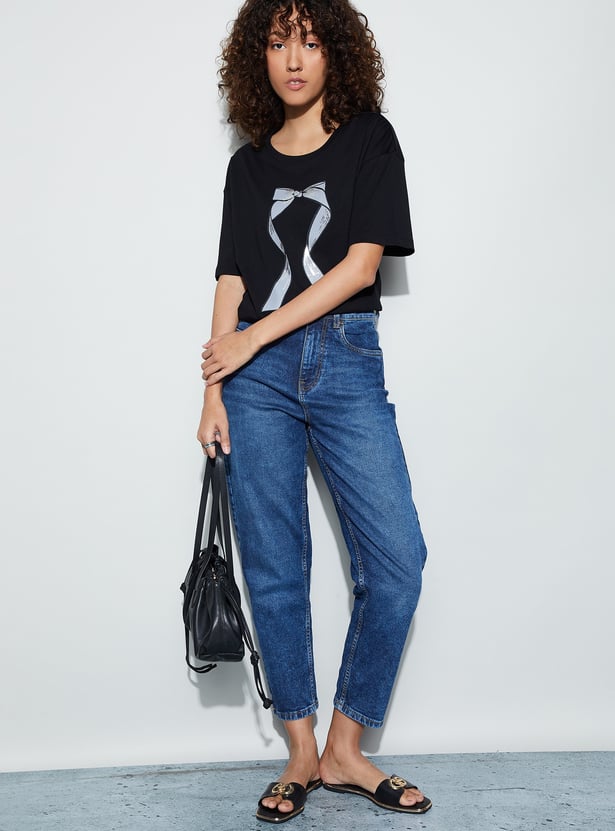 FAME FOREVER Bow Print T-shirt