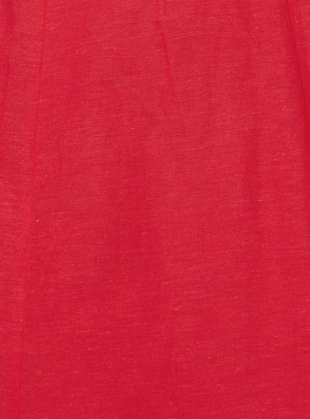 GINGER Solid A-Line Dress