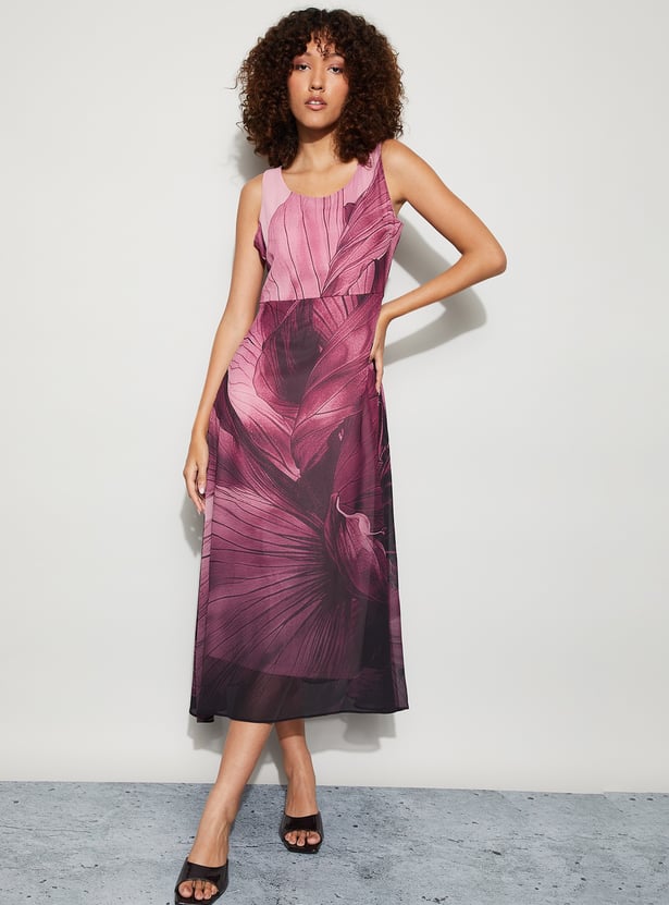 Buy CODE Printed A-line Dress from CODE at just INR 1999.0