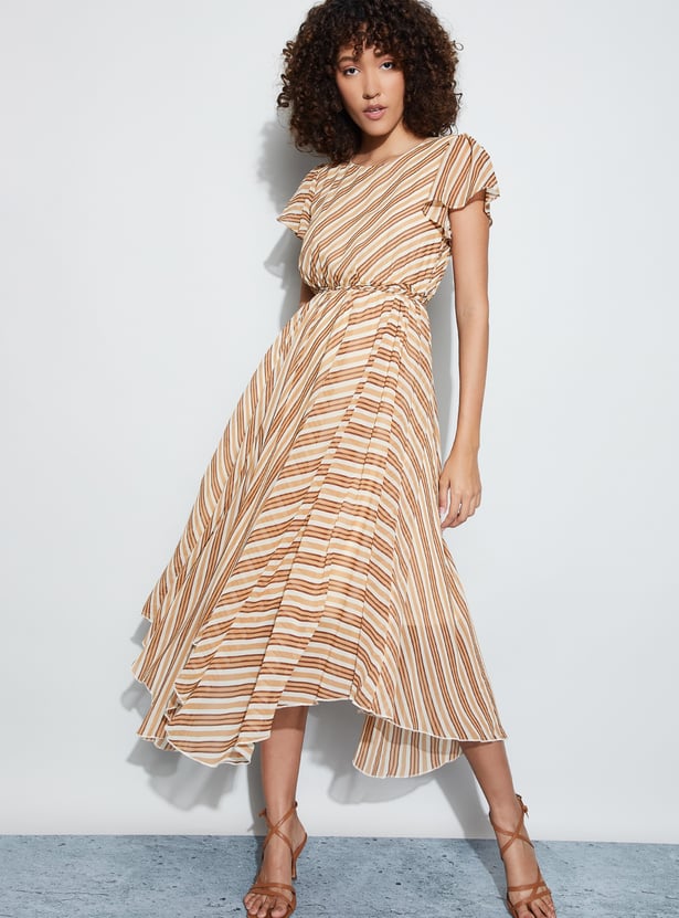 CODE Striped Asymmetric Dress