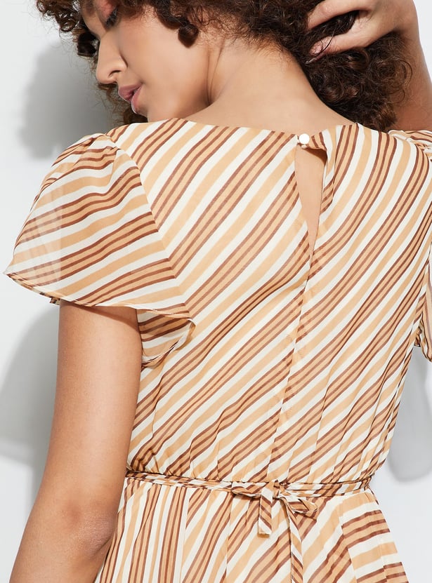 CODE Striped Asymmetric Dress