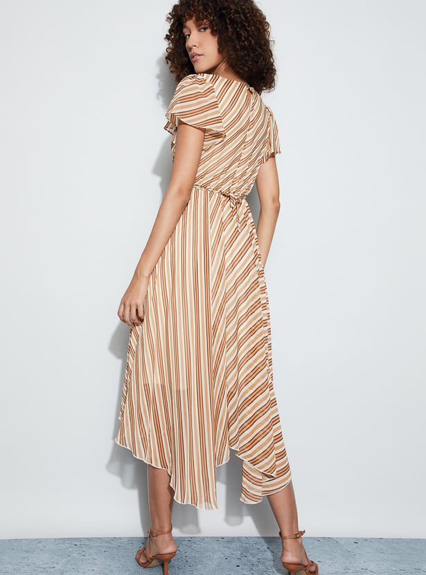 CODE Striped Asymmetric Dress