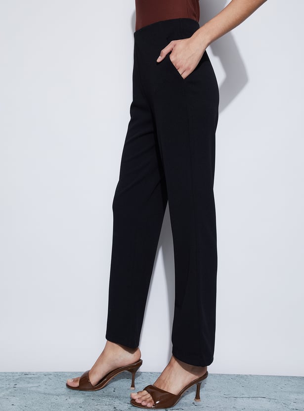 CODE Solid Flared Trousers