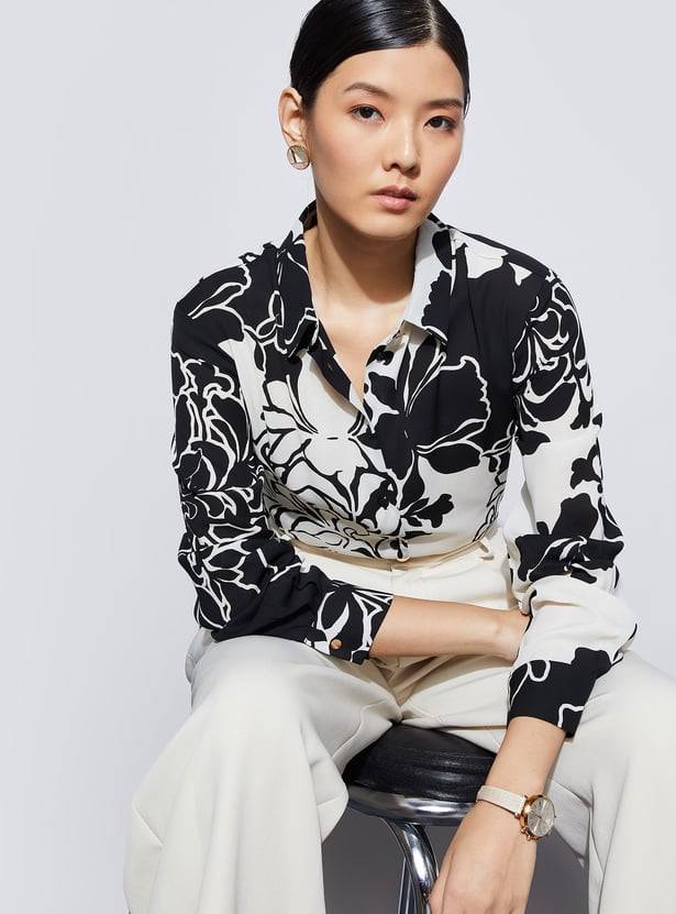 CODE Floral Print Regular Shirt