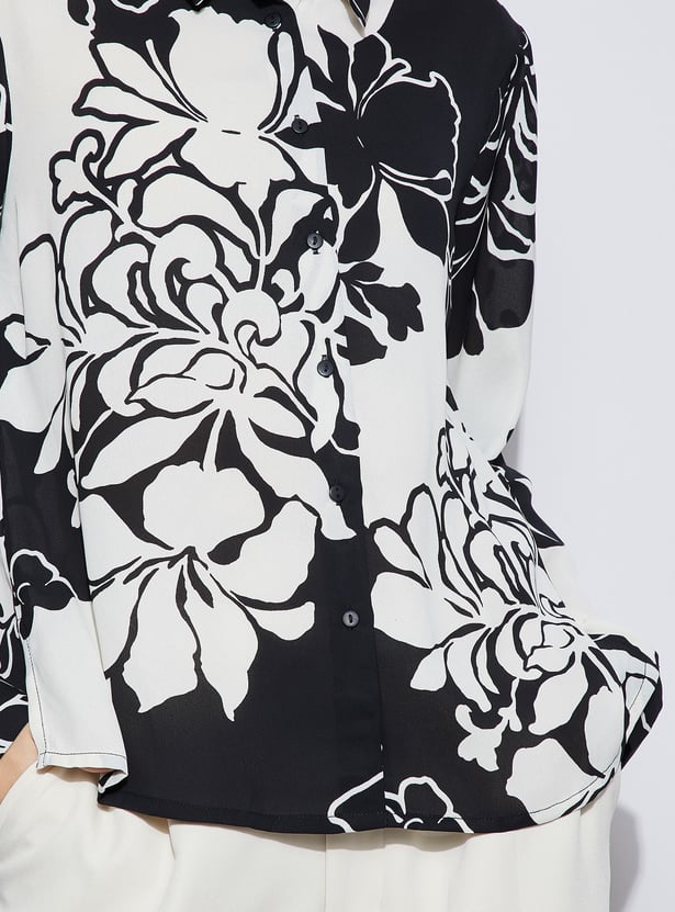 CODE Floral Print Regular Shirt