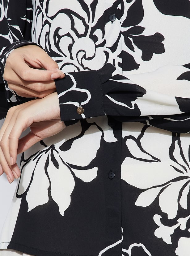 CODE Floral Print Regular Shirt