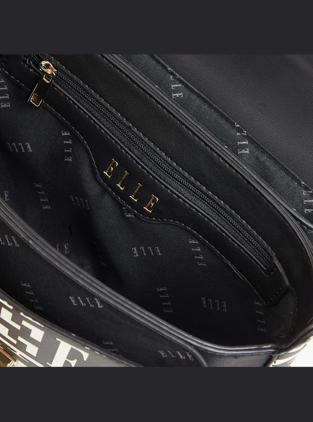 ELLE Monogram Print Handheld Bag