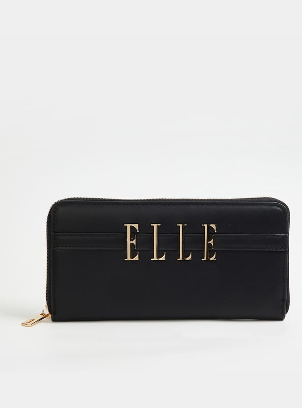 ELLE Solid Zip Around Wallet